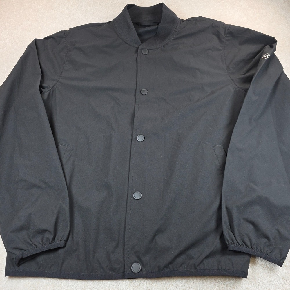 AG Adriano Goldschmied Active Jacket Mens M Black Bomber Coach Snap Front NWOT